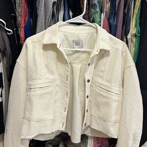 BDG Cream Jean Jacket Casual Chic